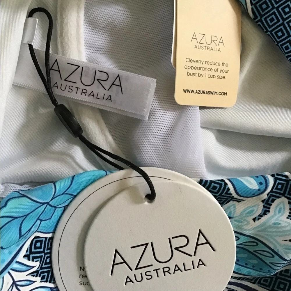 NWT Azura Australia F-G Cup Minimizer One Piece Swimsuit Blue Floral Size 6